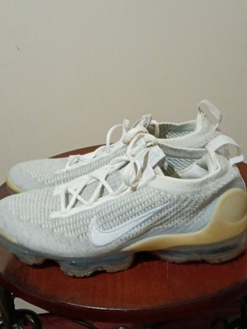 Nike Air Vapor Max 2021 Flyknit DC4112100 Shoes Wht Pure Platinum Womens Sz 8.5 - Picture 9 of 14